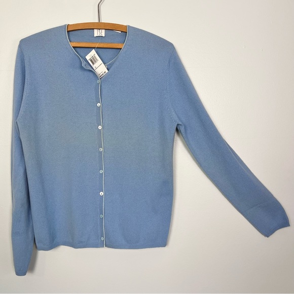 French Blue 100% Cashmere NWT Cardigan Sweater Size Large by TSE - Picture 11 of 12
